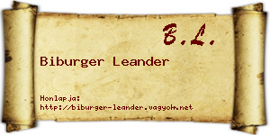 Biburger Leander névjegykártya
